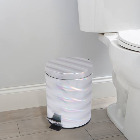 Bath Bliss Holographic Round Step Pedal Trash Can